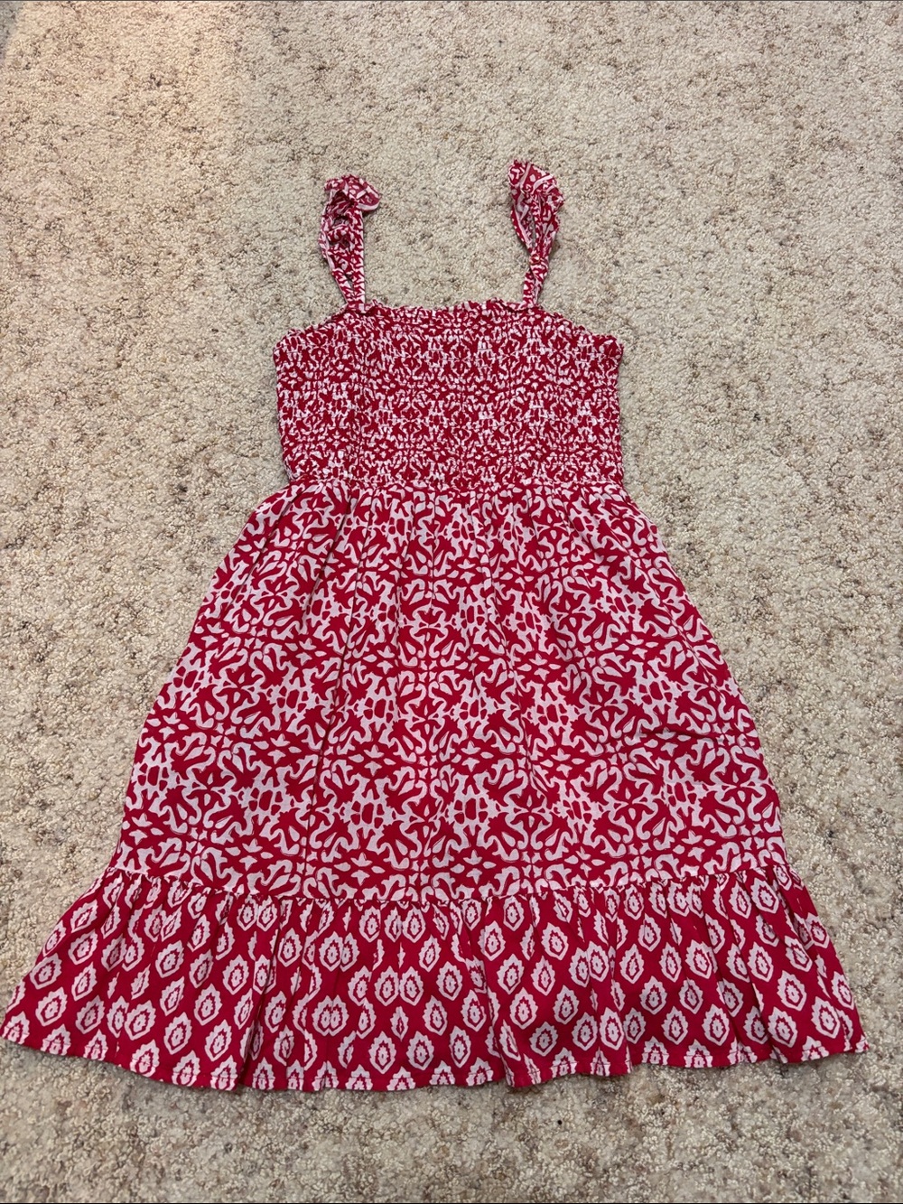 Vineyard Vines Red and White Smocked Sundress